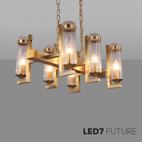 Ritz - Glass Tube X Rectangular Chandelier